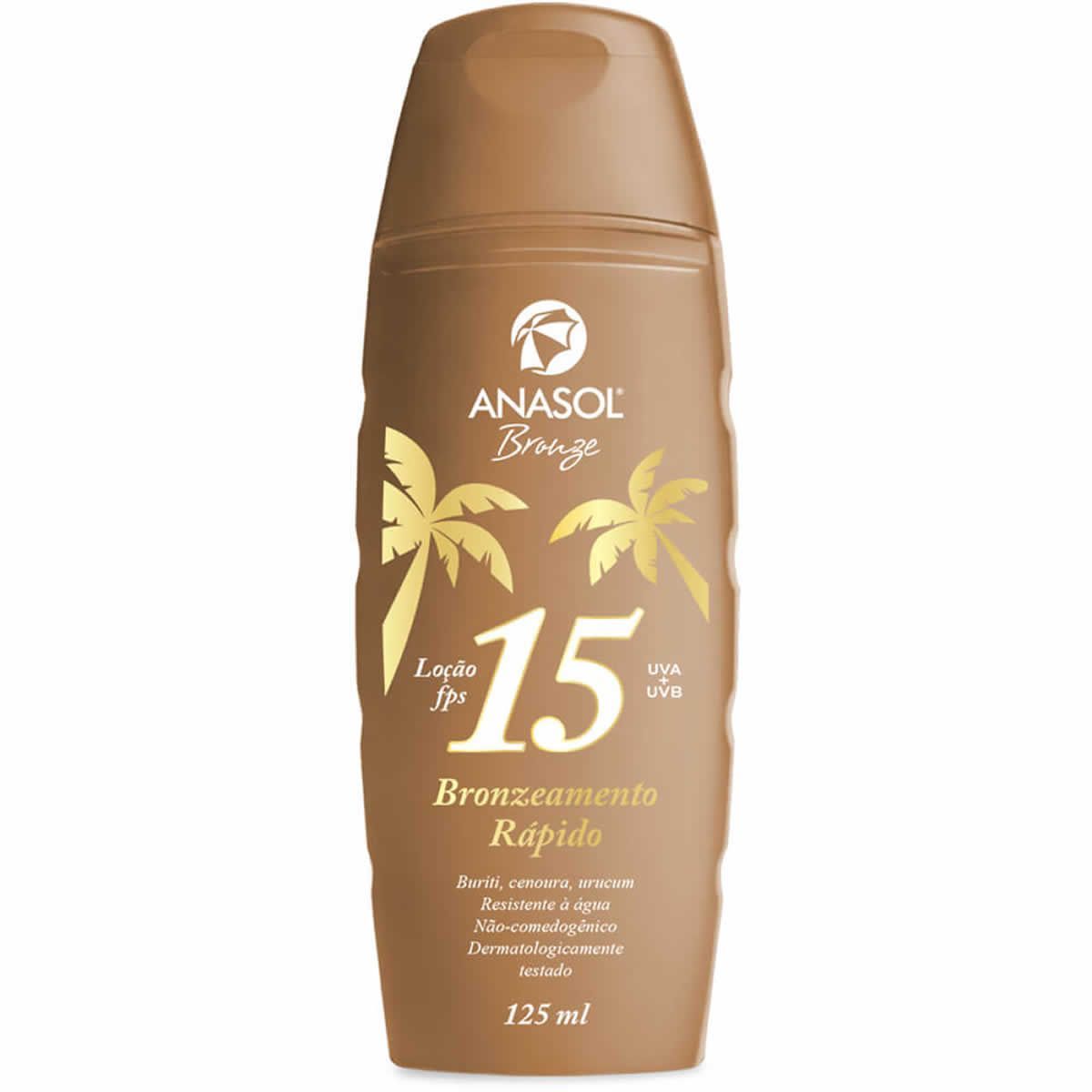 Lo��o Bronzeadora Bronzeamento R�pido - 125 ml FPS 15 - Anasol