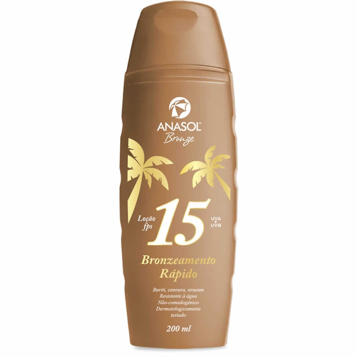 Lo��o Bronzeadora Bronzeamento R�pido - 200ml FPS 15 - Anasol
