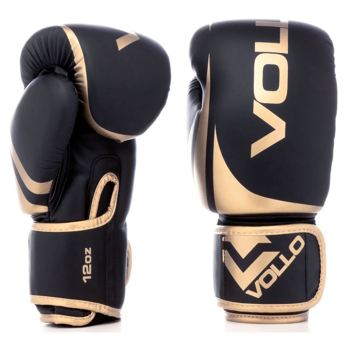 Luva Boxe Training - 12 Oz Preta e Dourada - Vollo Sports