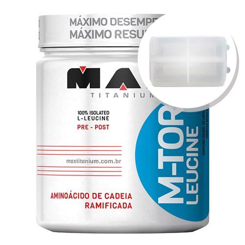 M-Tour Leucine - 120 c�psulas + Porta C�psulas transparente - Max Titanium