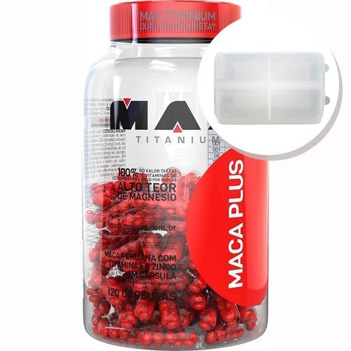 Maca Plus - Maca Peruana - 120 C�psulas + Porta C�psulas transparente - Max Titanium