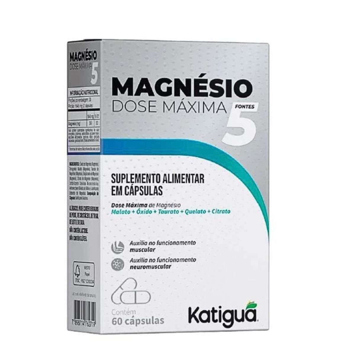 Magn�sio 5 Dose M�xima - 60 C�psulas - Katigu�
