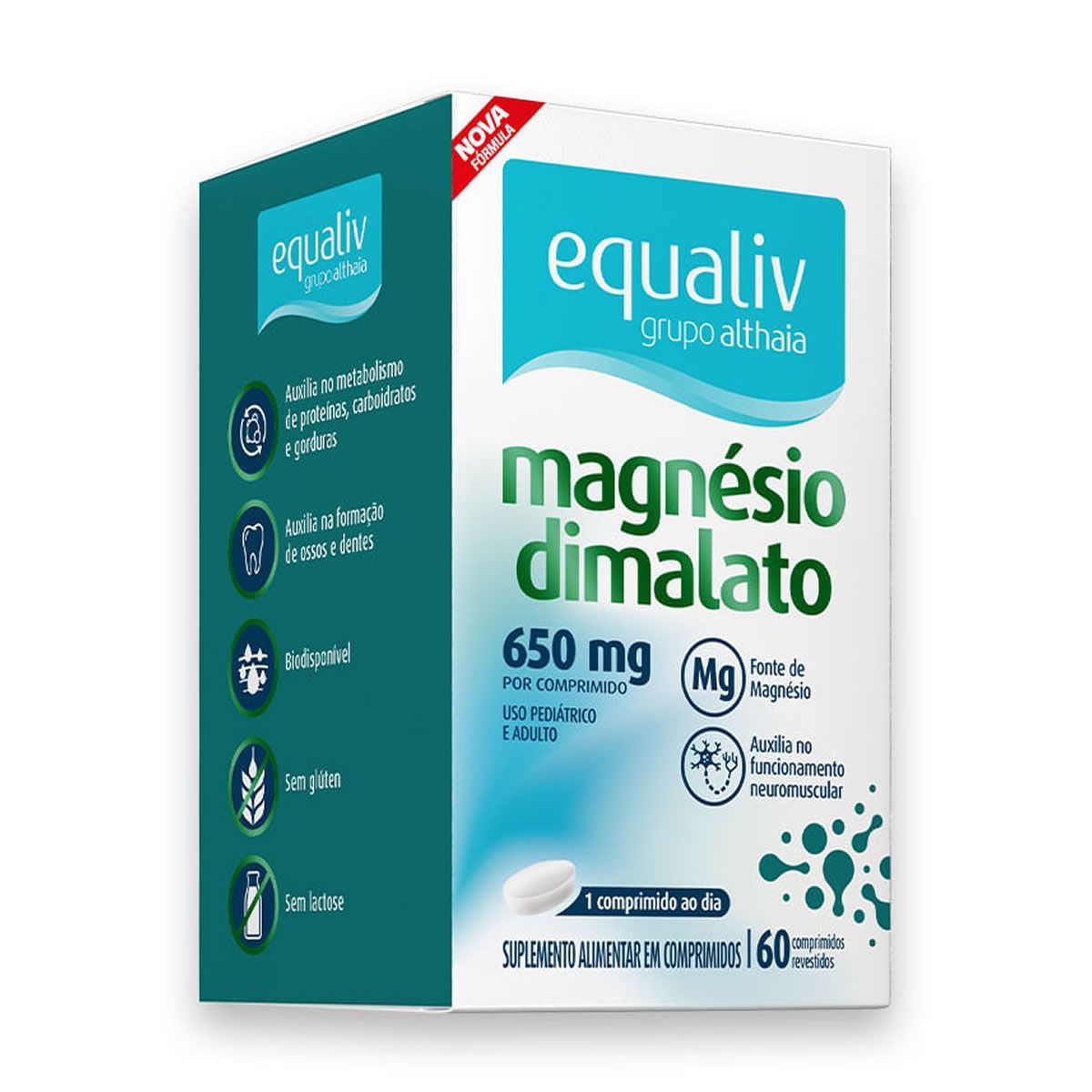 Magn�sio Dimalato - 60 Comprimidos - Equaliv