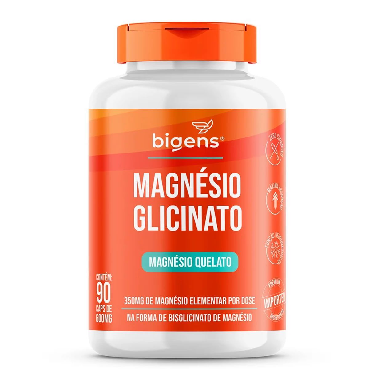 Magn�sio Glicinato - 90 C�psulas - Bigens