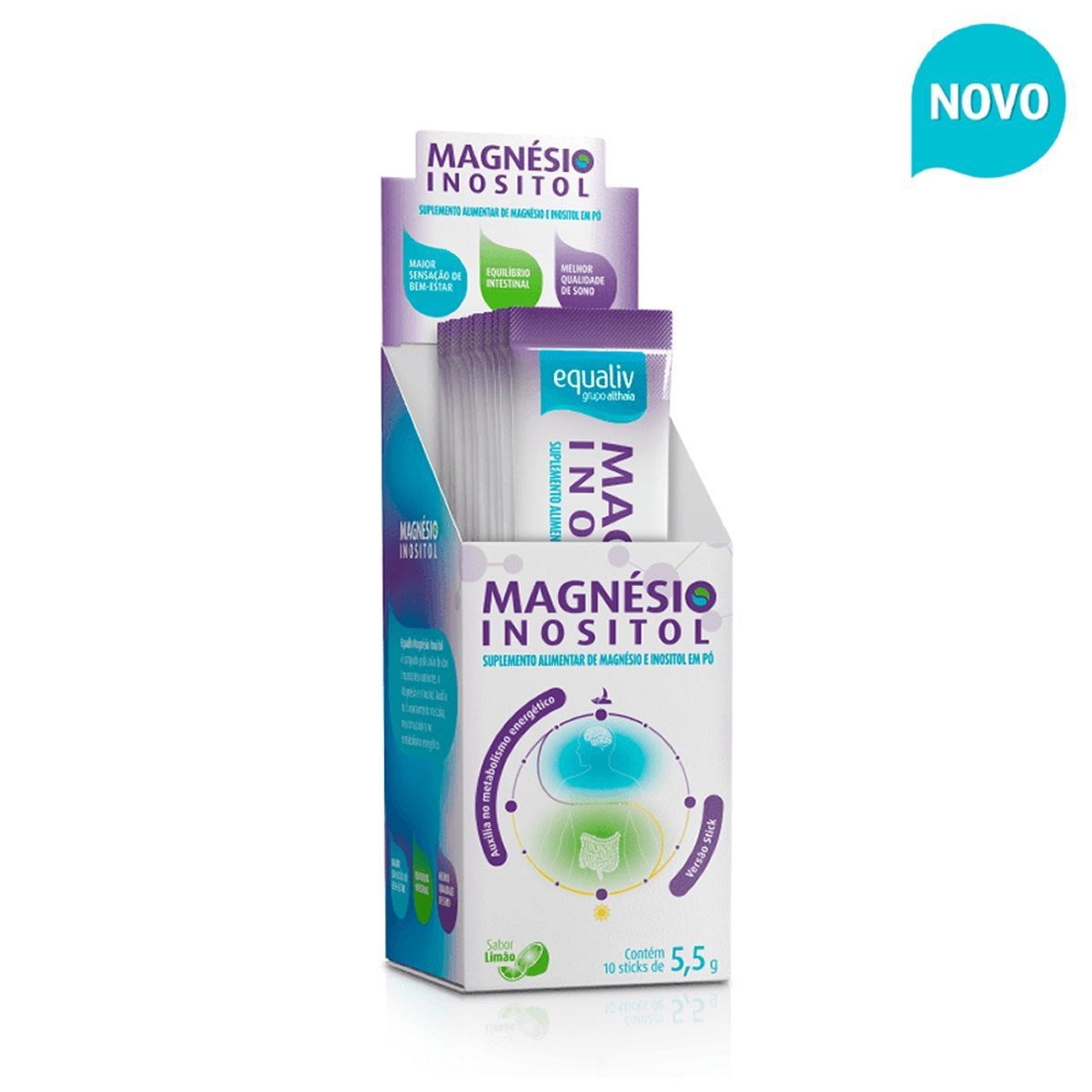 Magn�sio Inositol - 10 Sach�s  5,5g Lim�o - Equaliv