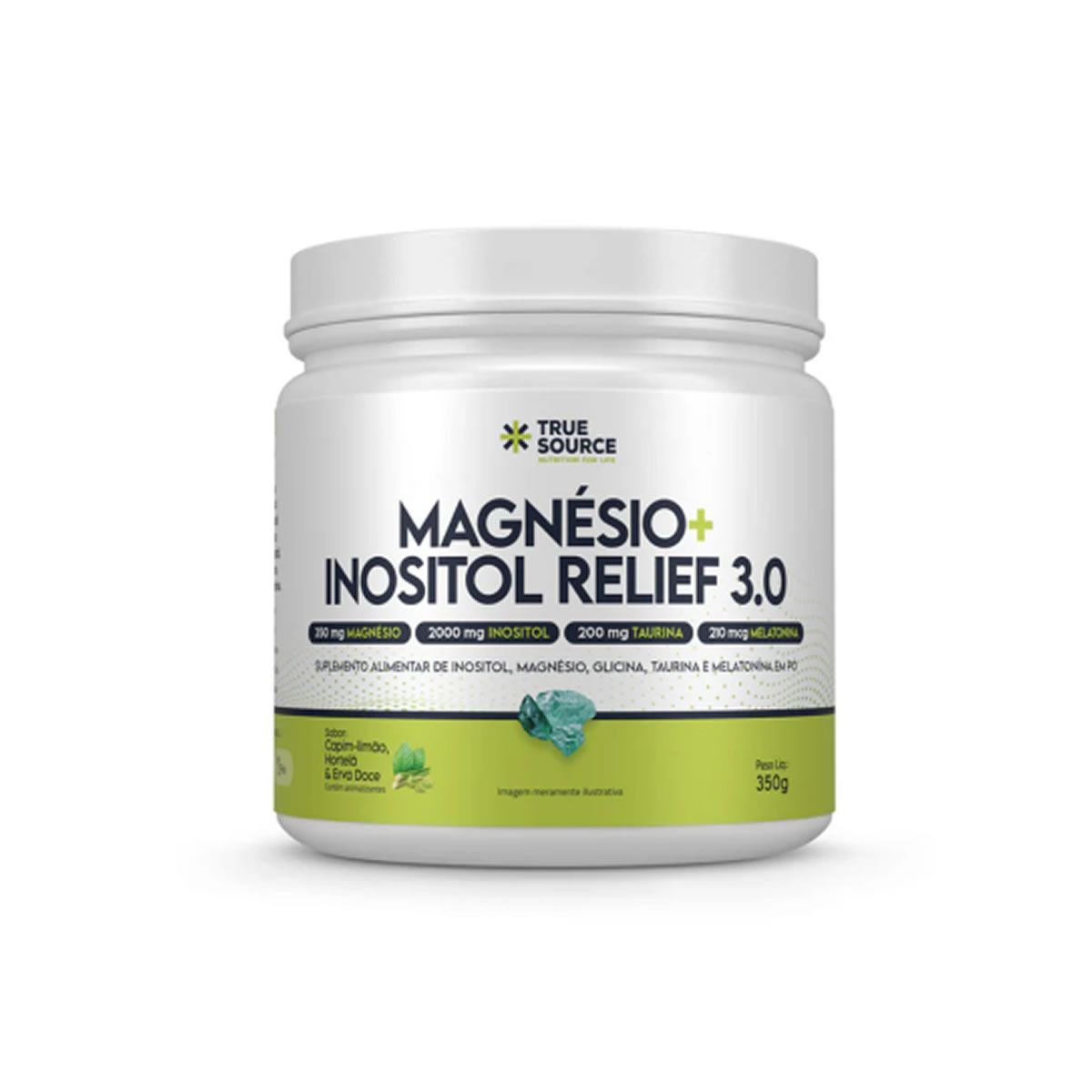 Magnesio + Inositol Relief 3.0 - 350g Capim Lim�o, Hortela e Erva Doce - True Source