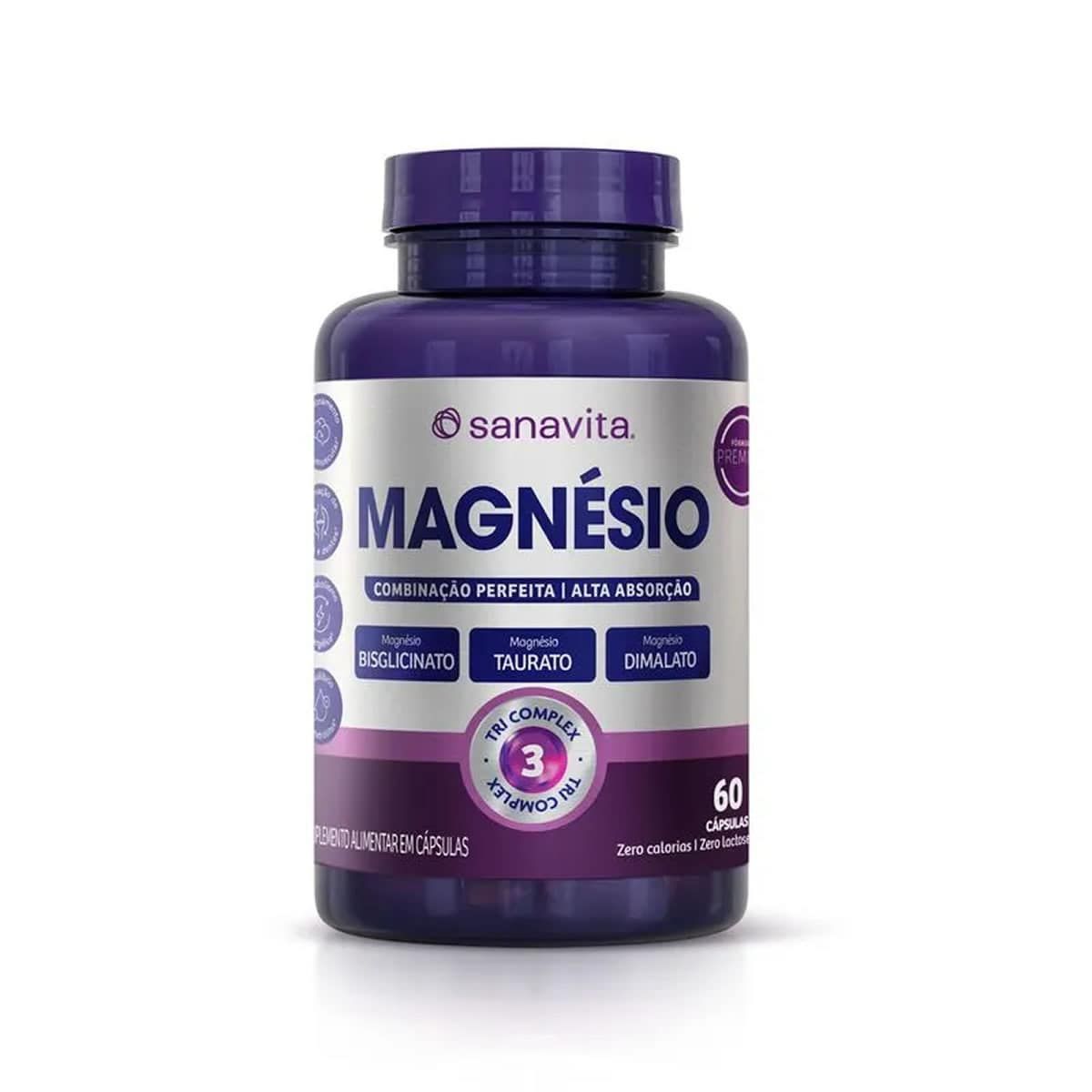Magn�sio Tri Complex - 60 C�psulas - Sanavita