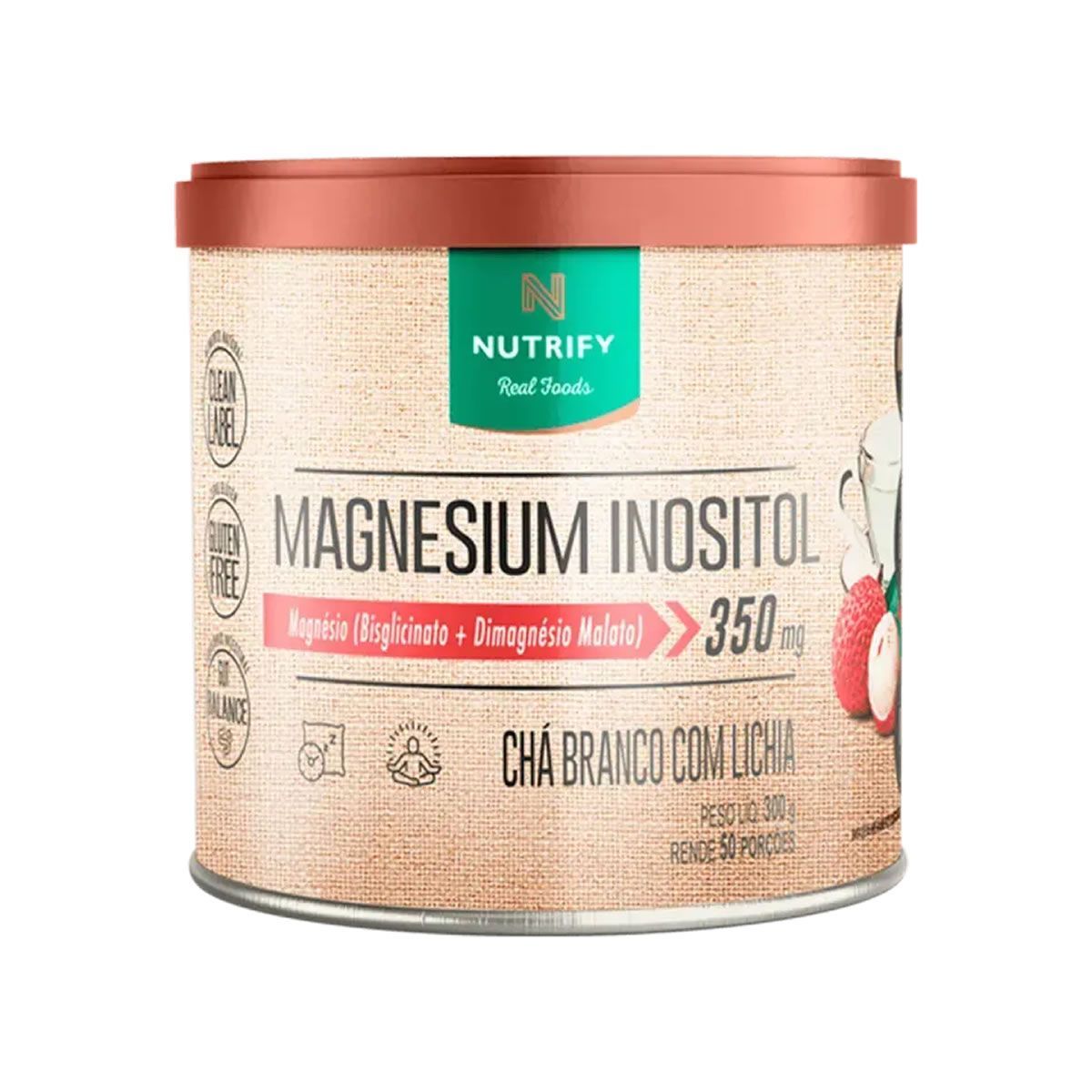 Magnesium Inositol - 300g Ch� Branco com Lichia - Nutrify