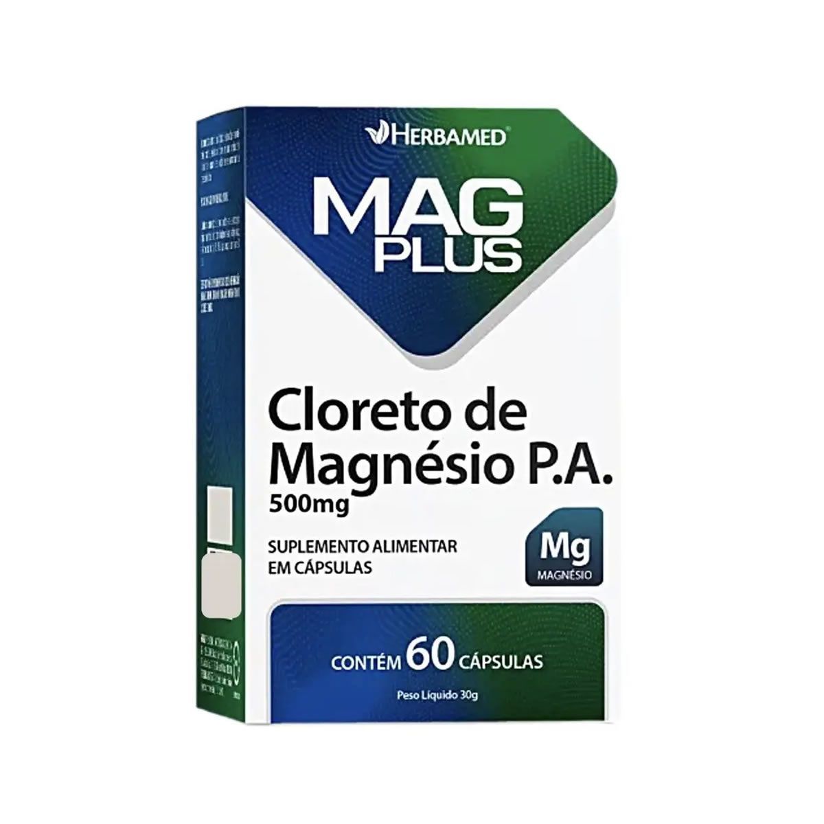 MagPlus Cloreto de Magn�sio PA - 60 C�psulas - Herbamed