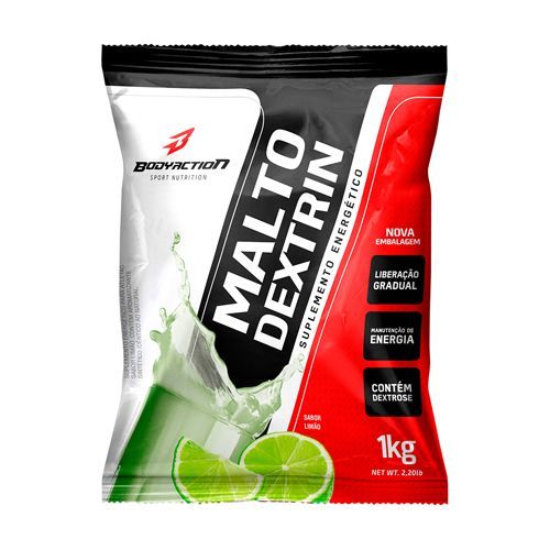Malto Dextrin - 1000g Refil Limao - BodyAction*** ESTOURADO*** Data Venc. 28/02/20