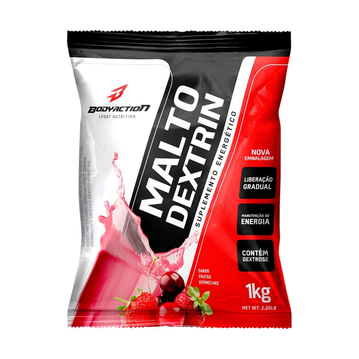 Malto Dextrin - 1000g Refil Frutas Vermelhas - BodyAction
