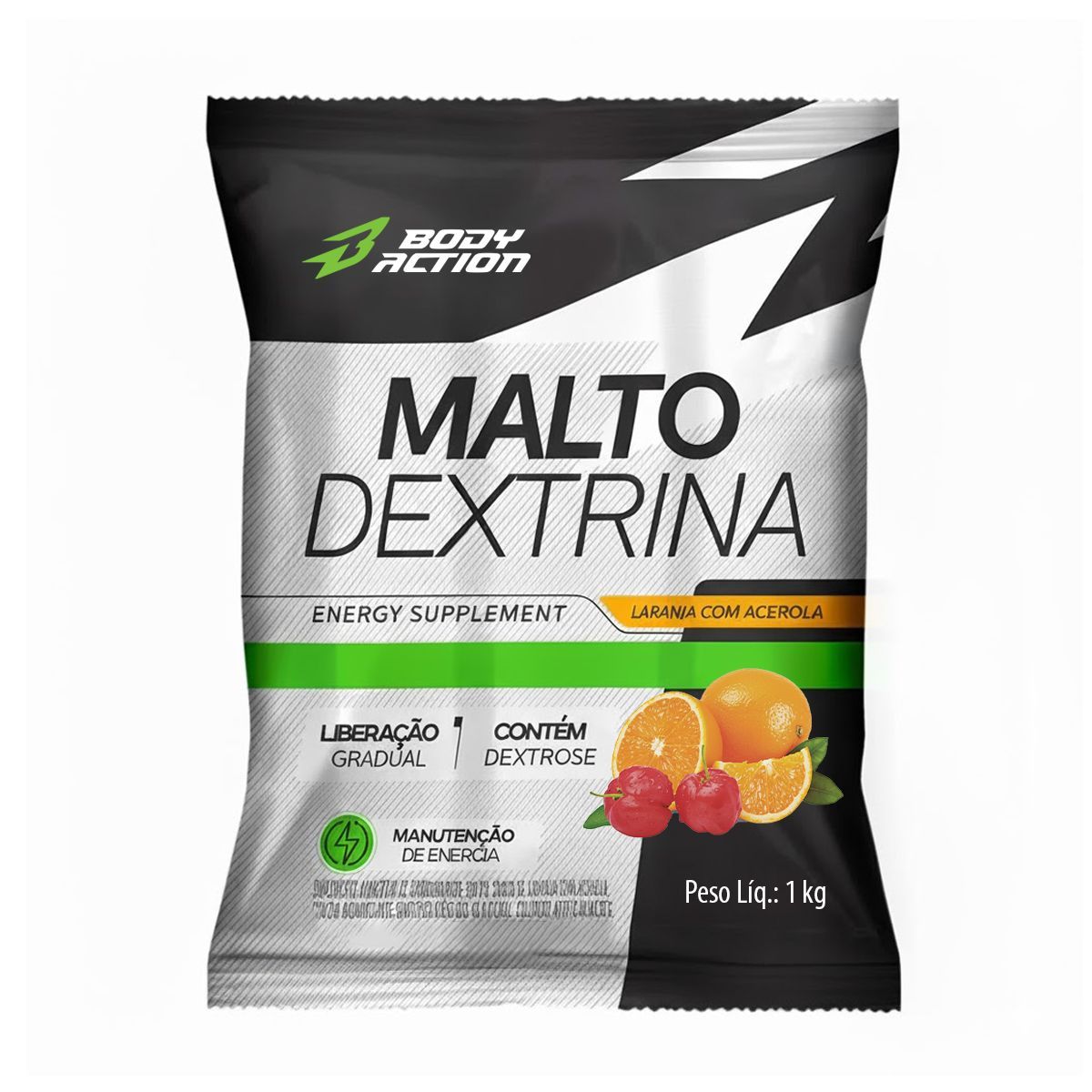 Malto Dextrin - 1000g Refil Laranja com Acerola - BodyAction