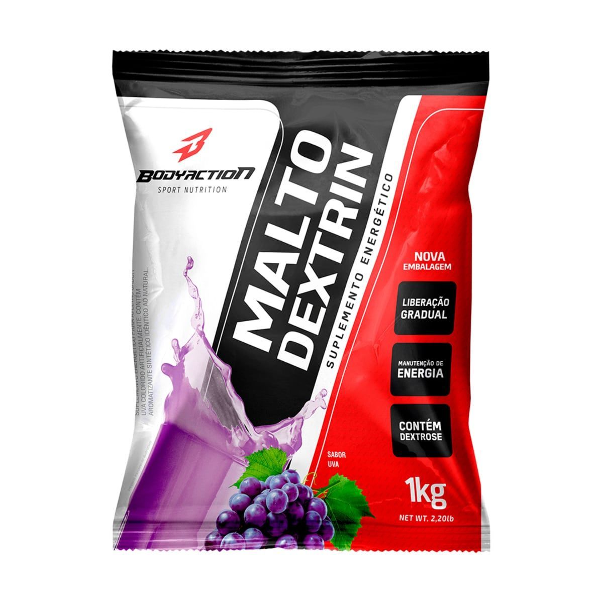 Malto Dextrin - 1000g Refil Uva - BodyAction*** Data Venc. 30/01/2024