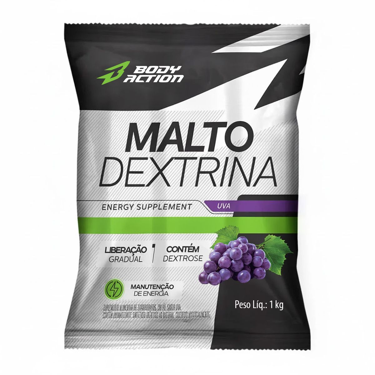 Malto Dextrin - 1000g Refil Uva - BodyAction