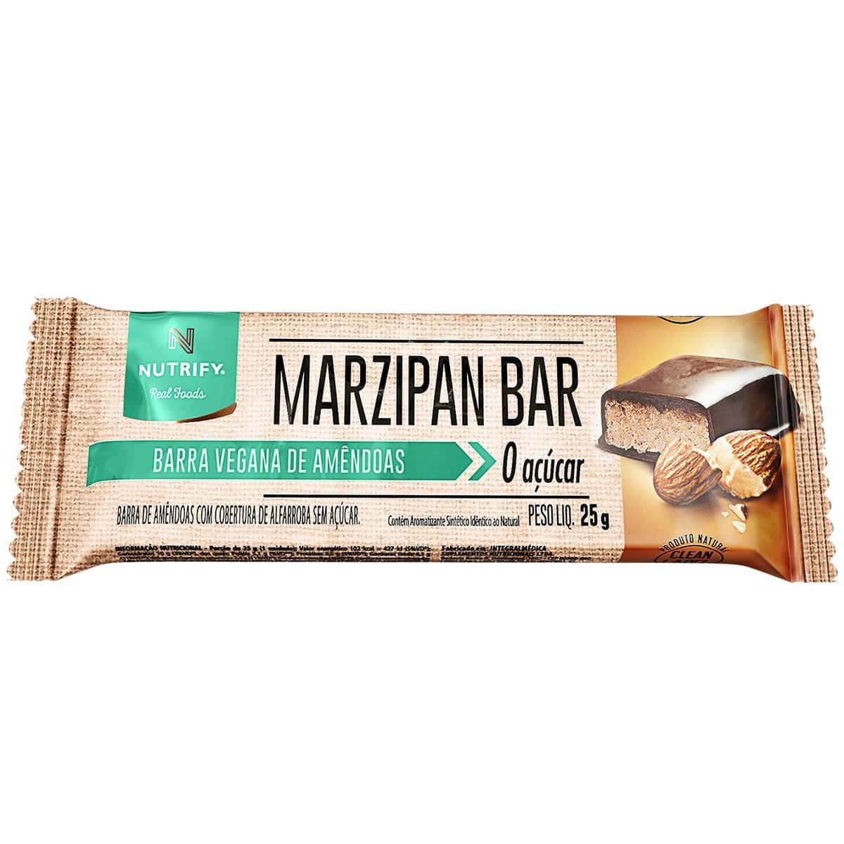 Marzipan Barra Vegana de Am�ndoas - 1 Unidade 25g - Nutrify*** Data Venc. 30/09/2021