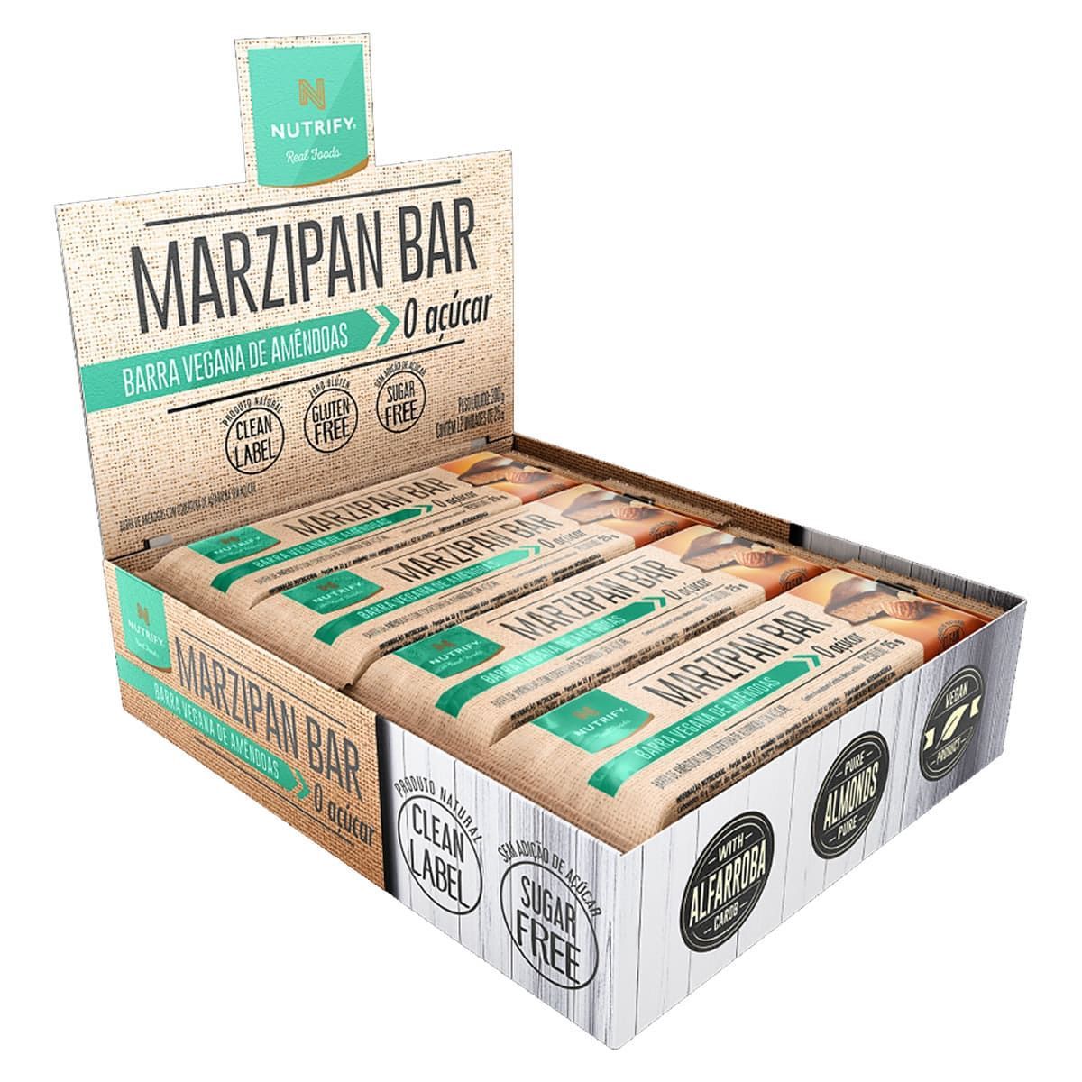 Marzipan Barra Vegana de Am�ndoas -  12 Unidades 25g - Nutrify*** Data Venc. 30/09/2021