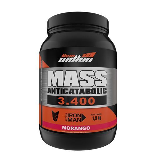 Mass 3400 Anticatabolic - 1500g Morango - New Millen
