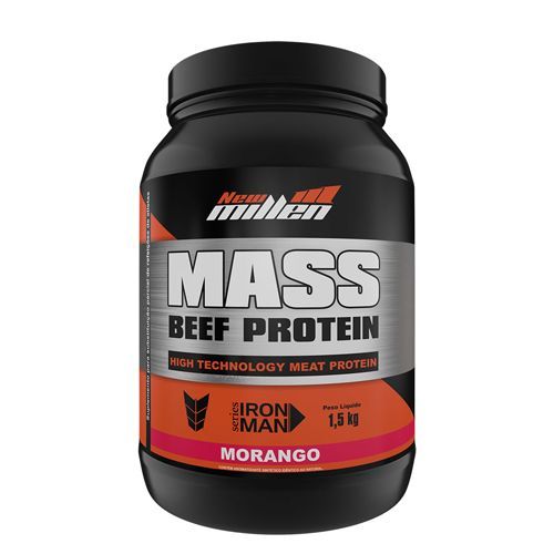 Mass Beef Protein - 1500g Morango - New Millen