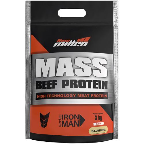 Mass Beef Protein - 3000g Refil Baunilha - New Millen*** PEQUENA AVARIA NA EMBALAGEM*** Data Venc. 03/03/19