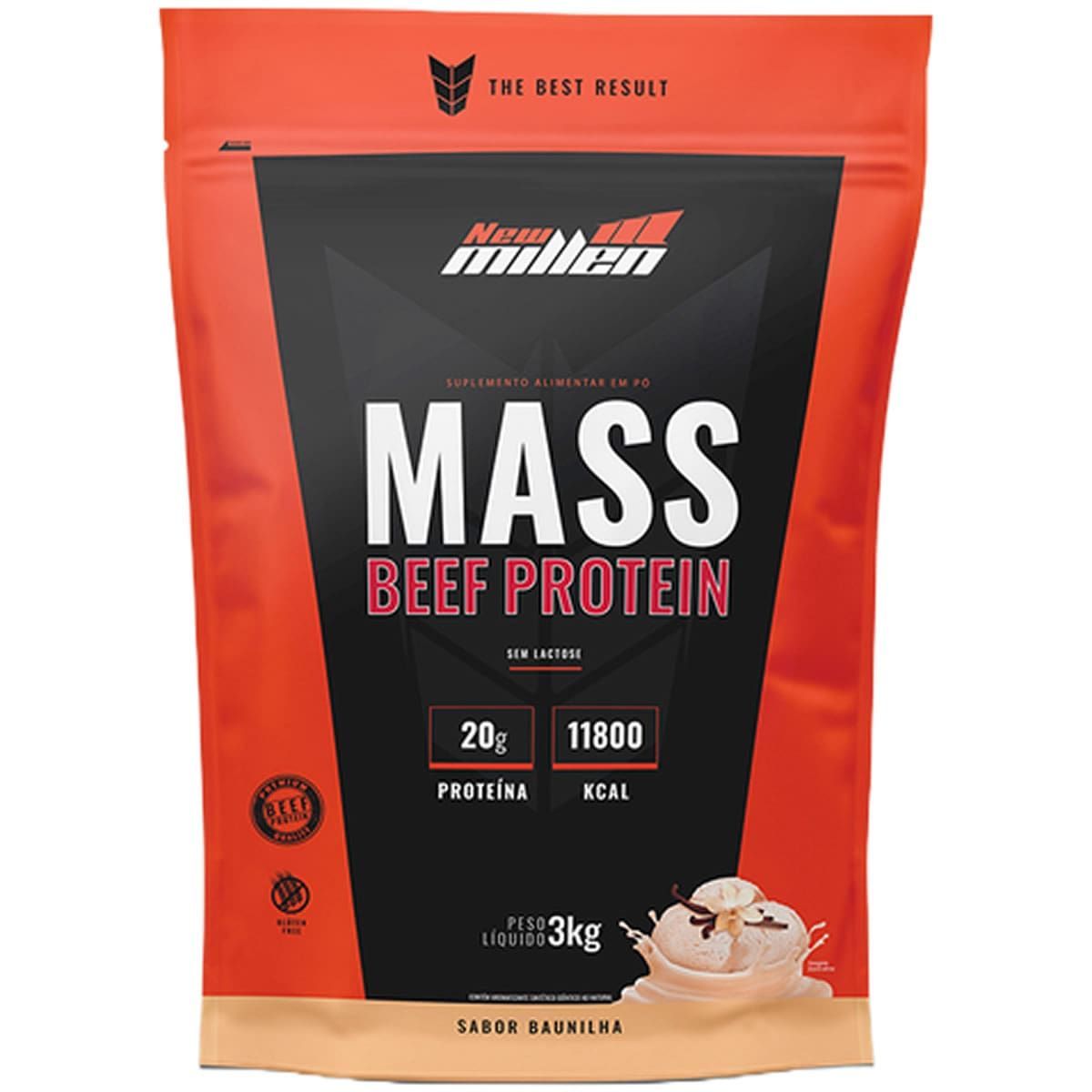 Mass Beef Protein - 3000g Refil Baunilha - New Millen