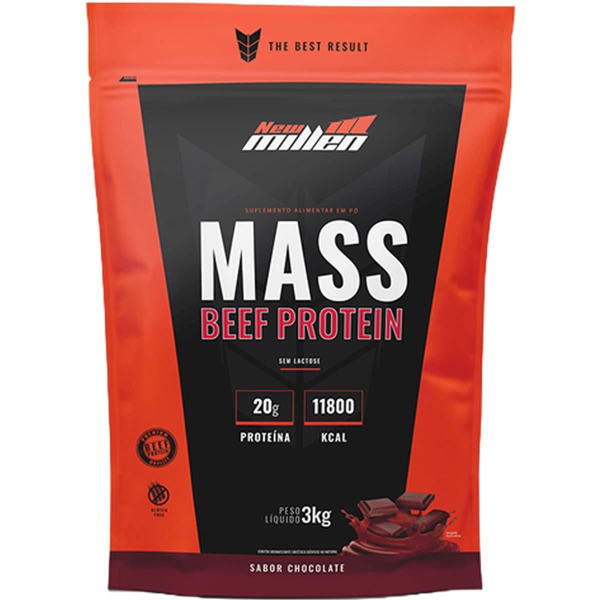 Mass Beef Protein - 3000g Refil Chocolate - New Millen
