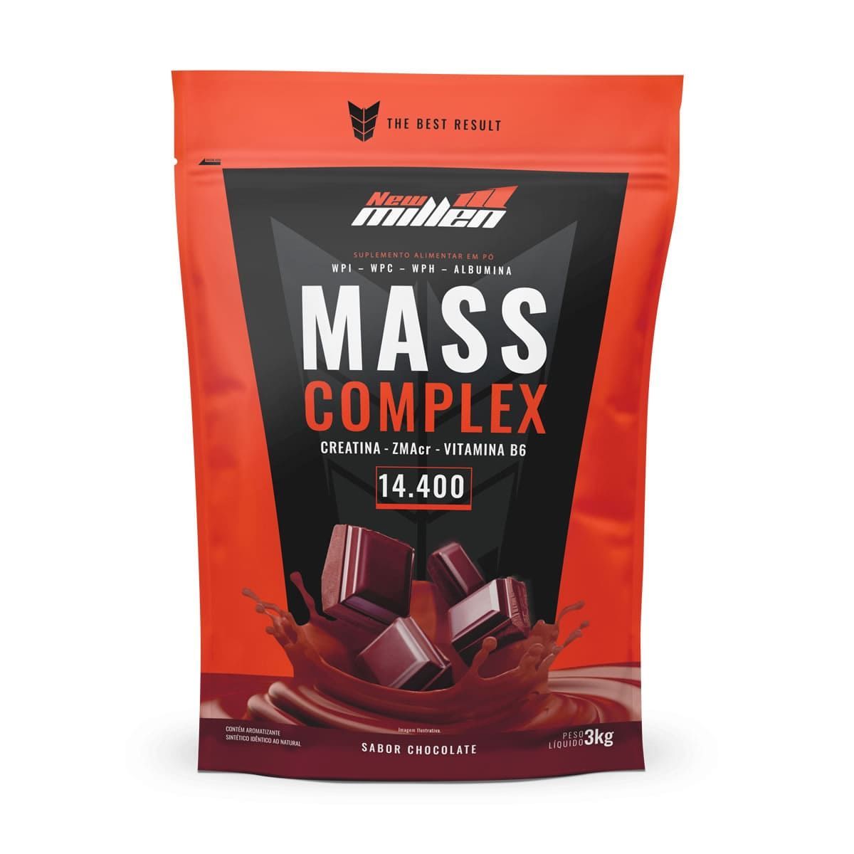 Mass Complex - 3000g Refil Chocolate - New Millen*** Data Venc. 09/05/2027- AVARIA EMBALAGEM