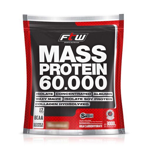 Mass Protein 60.000 - 3Kg Refil Chocolate - FTW