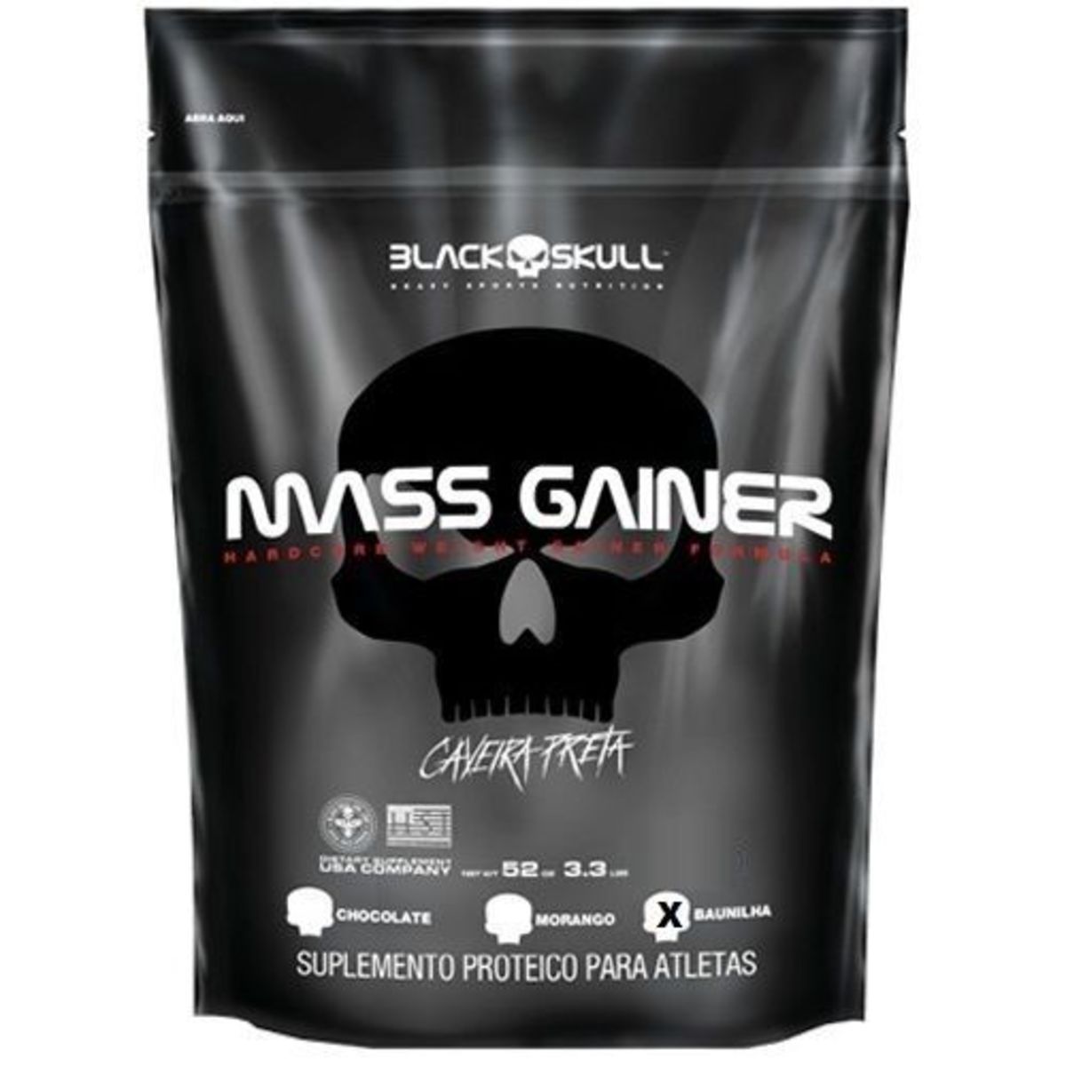 Mass Gainer - 3000g Refil Baunilha - Black Skull
