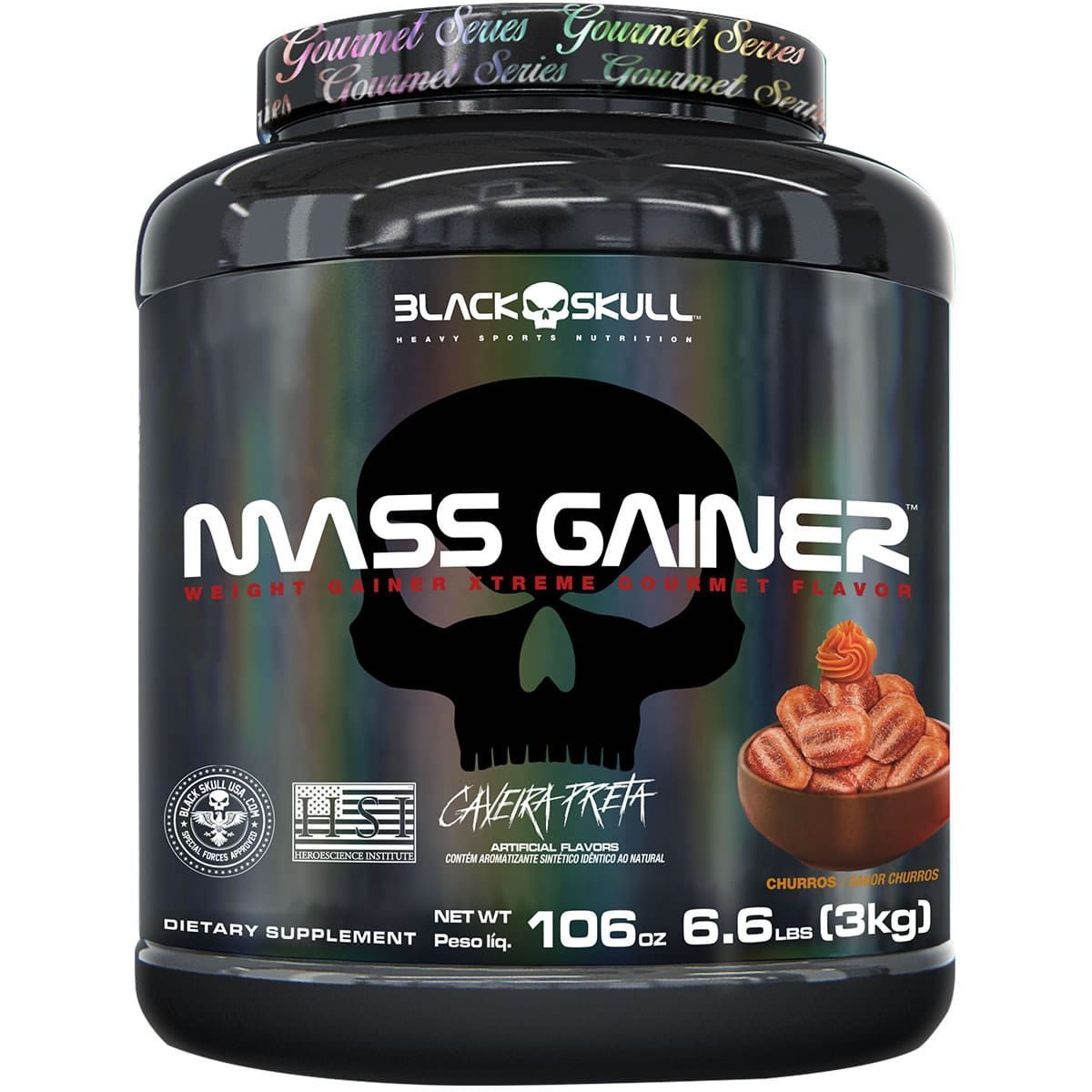 Mass Gainer Gourmet - 3000g Churros - Black Skull