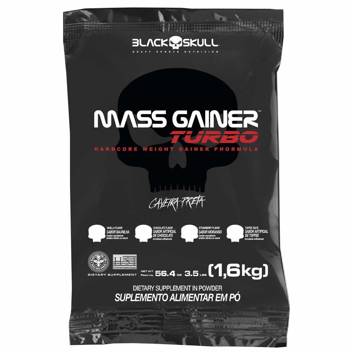 Mass Gainer Turbo - 1600g Refil Toffe - BlackSkull*** Data Venc. 30/03/2024