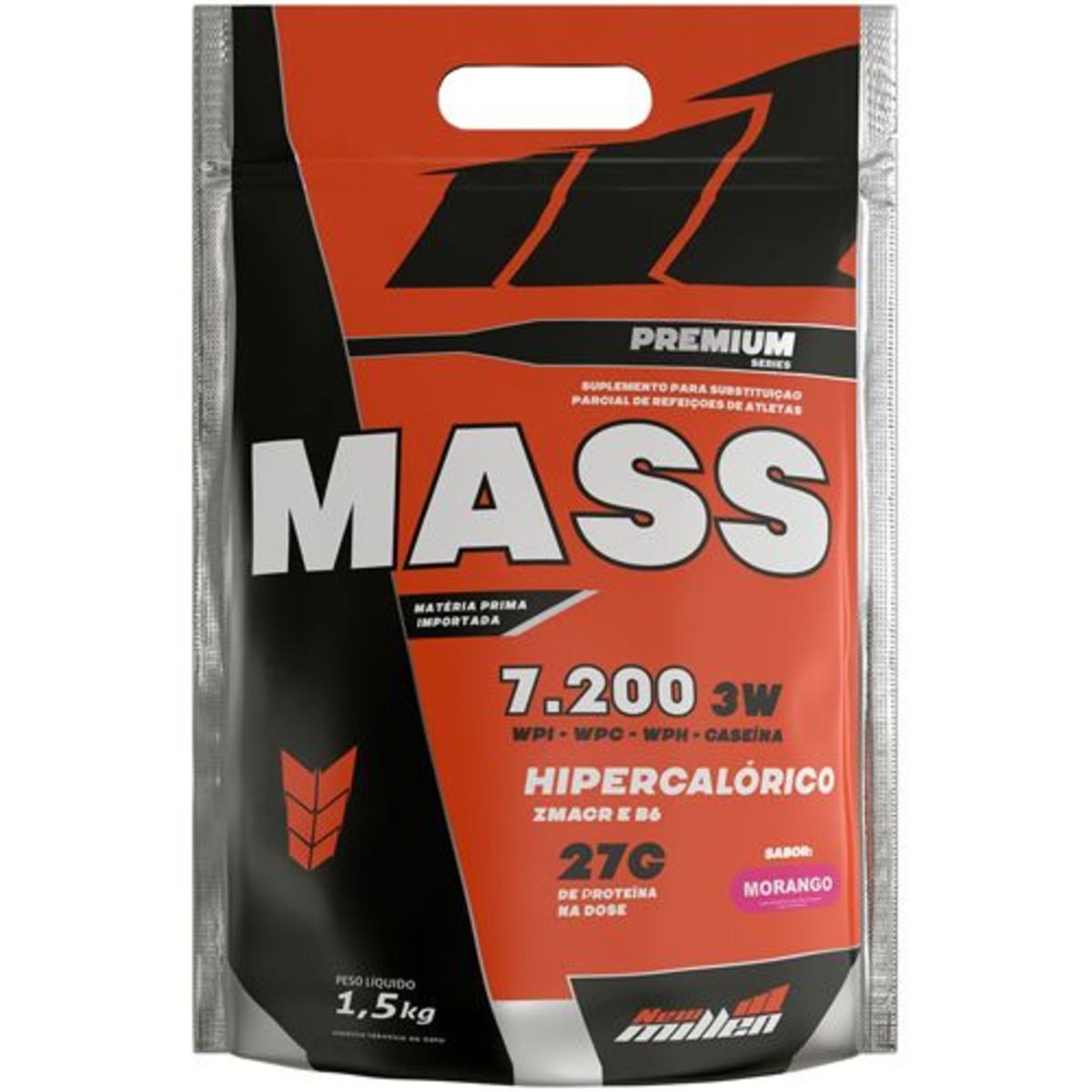 Mass Premium 7200 - 1500g Refil Morango - New Millen