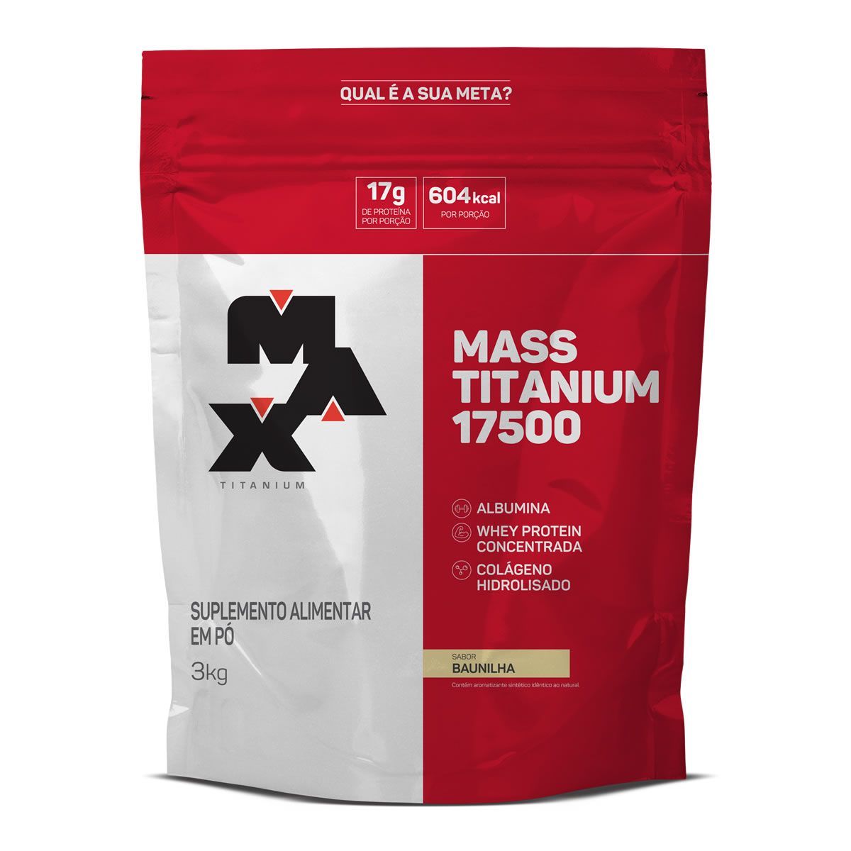 Mass Titanium 17500 - 3000g Refil Baunilha - Max Titanium