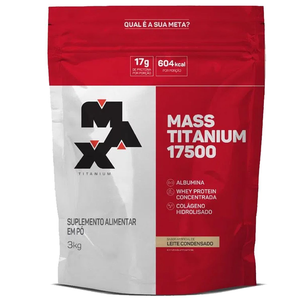Mass Titanium 17500 - 3000g Refil Leite Condensado - Max Titanium*** Data Venc. 25/4/23