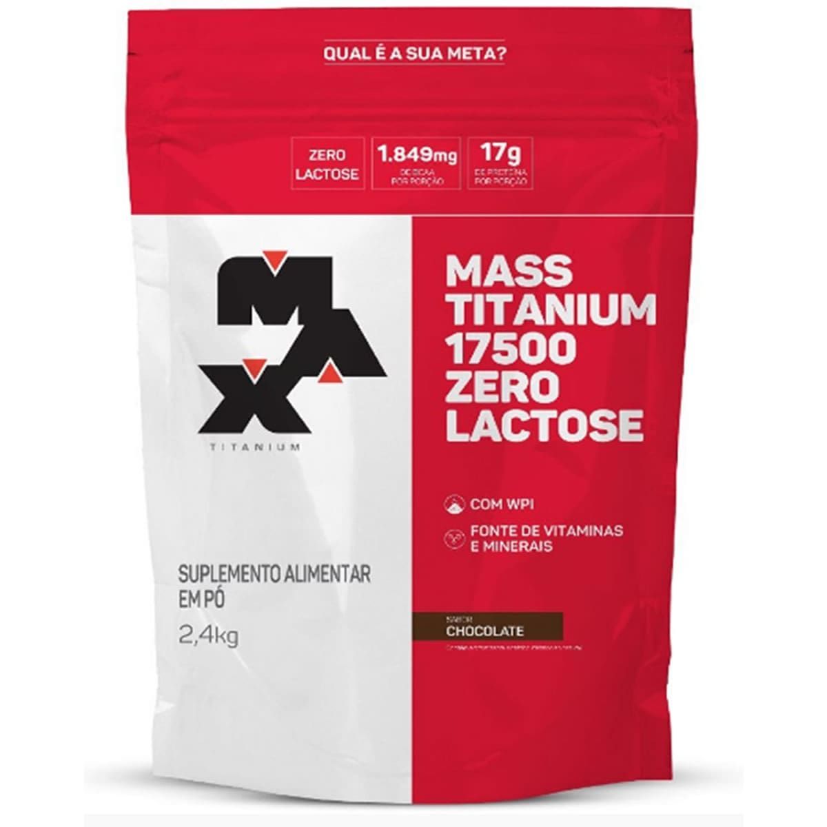 Mass Titanium 17500 Zero Lactose - 2400g Refil Chocolate - Max Titanium*** Data Venc. 24/02/2023