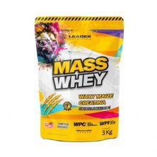 Mass Whey - Refil 3000g Shoothie de Morango - Leader Nutrition