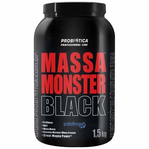 Massa Monster Black - 1,5 Kg Morango - Probi�tica