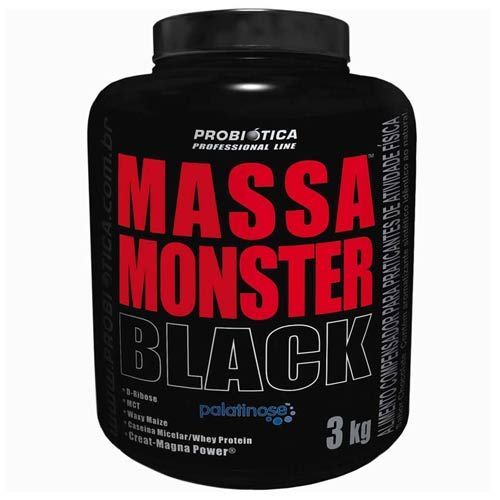Massa Monster Black - 3 Kg Morango - Probi�tica