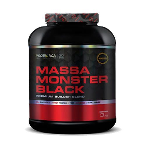 Massa Monster Black Nova F�rmula - 3000g Morango - Probi�tica