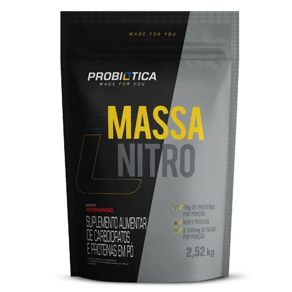 Massa Nitro - Refil 2.520g Morango  - Probi�tica*** Data Venc. 25/11/2025