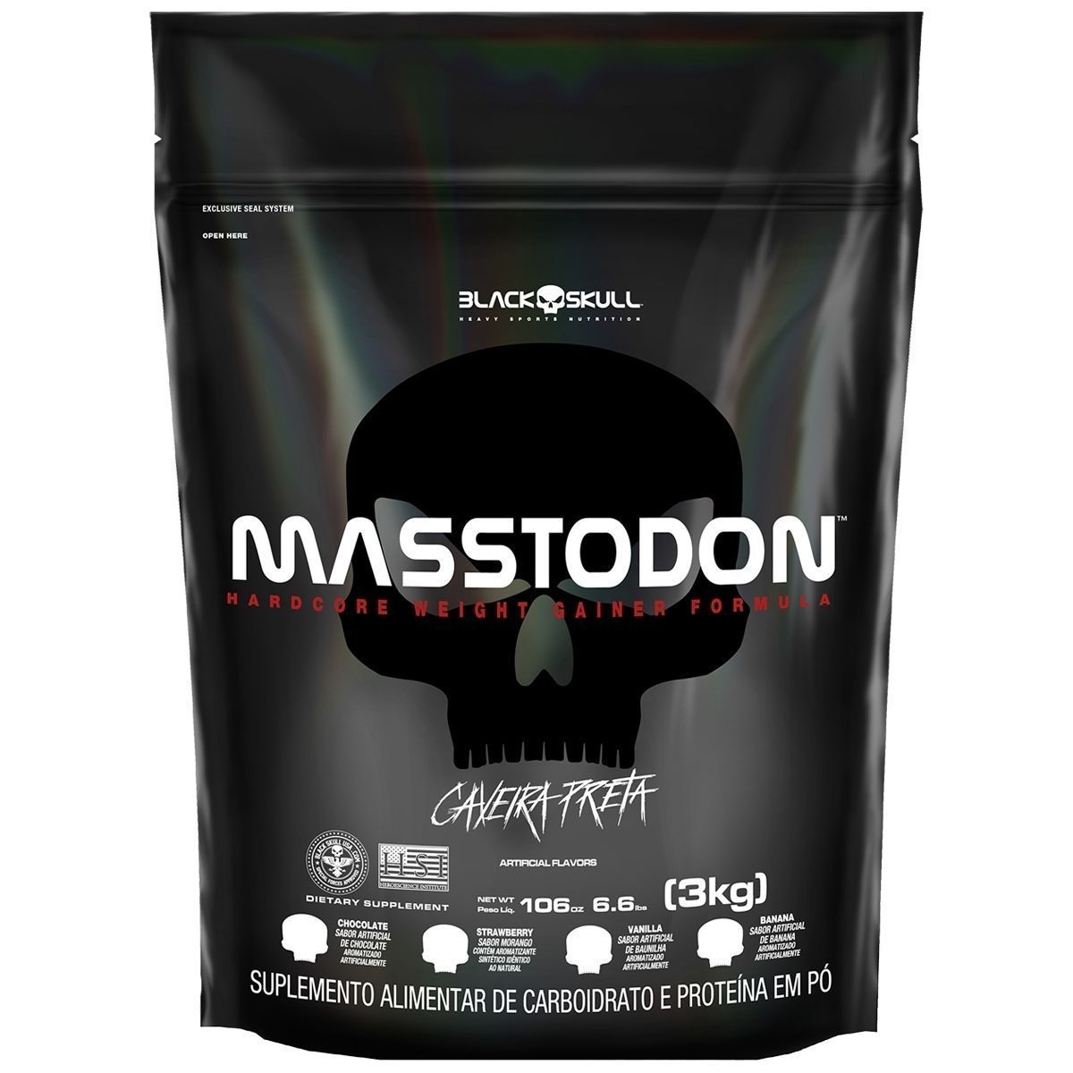 MassTodon - 3000g Refil Morango - Black Skull*** Data Venc. 30/08/2025 A.E