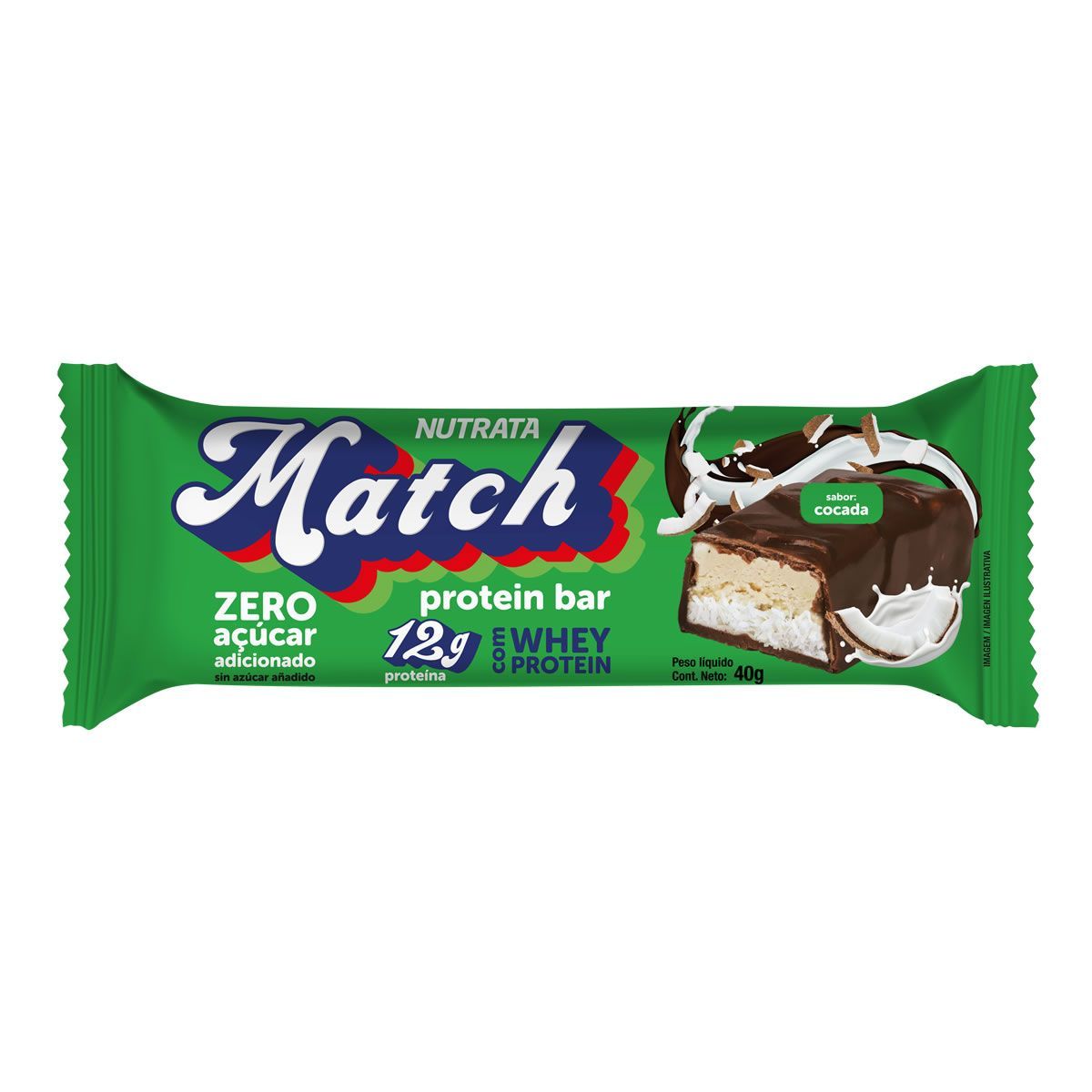 Match Protein Bar - 1 Unidade 40g Cocada - Nutrata