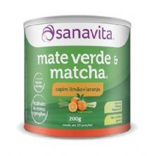 Mate Verde e Matcha - Sabor Capim Lim�o e Laranja 200g - Sanavita