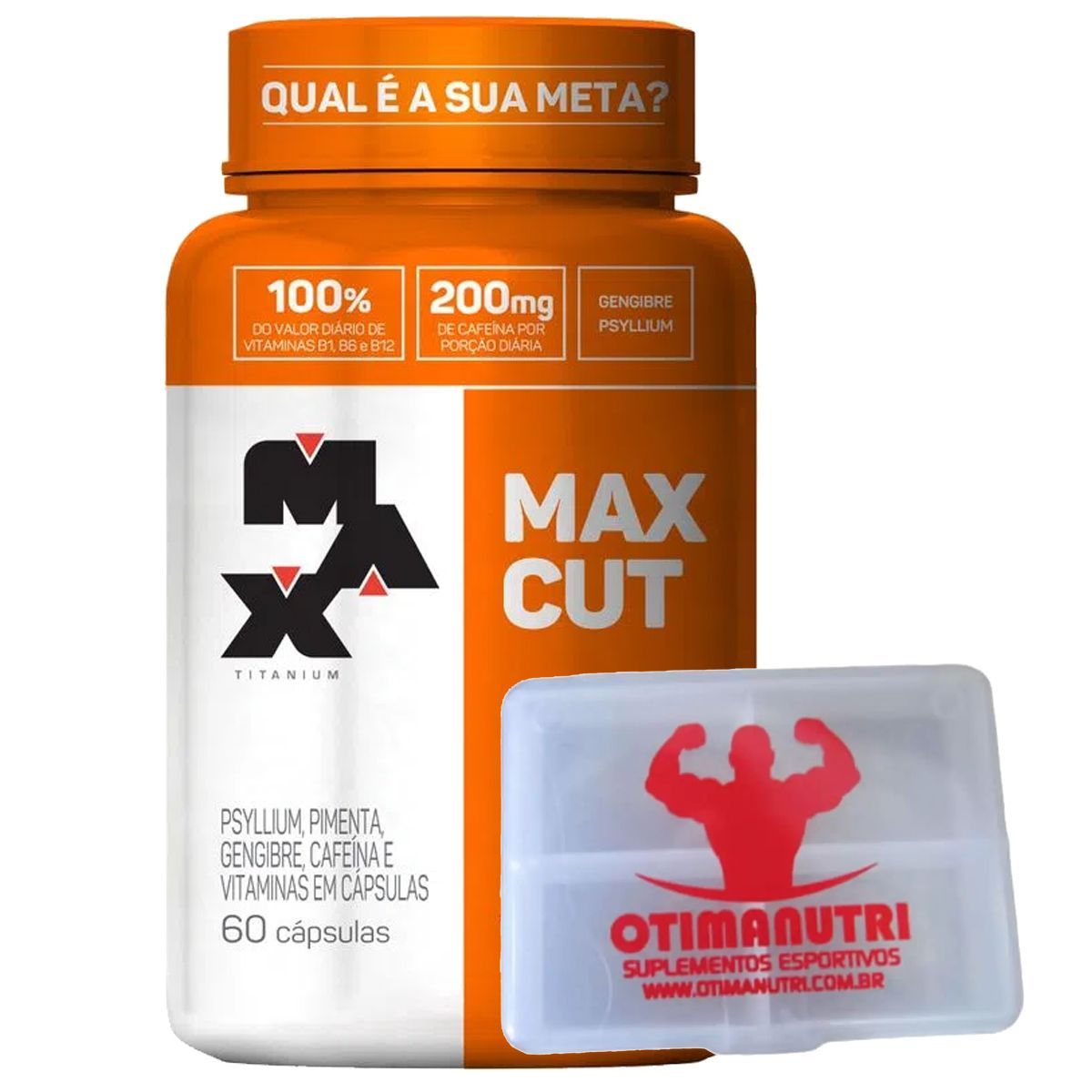 Max Cut - 60 Capsulas + Porta C�psulas transparente - Max Titanium