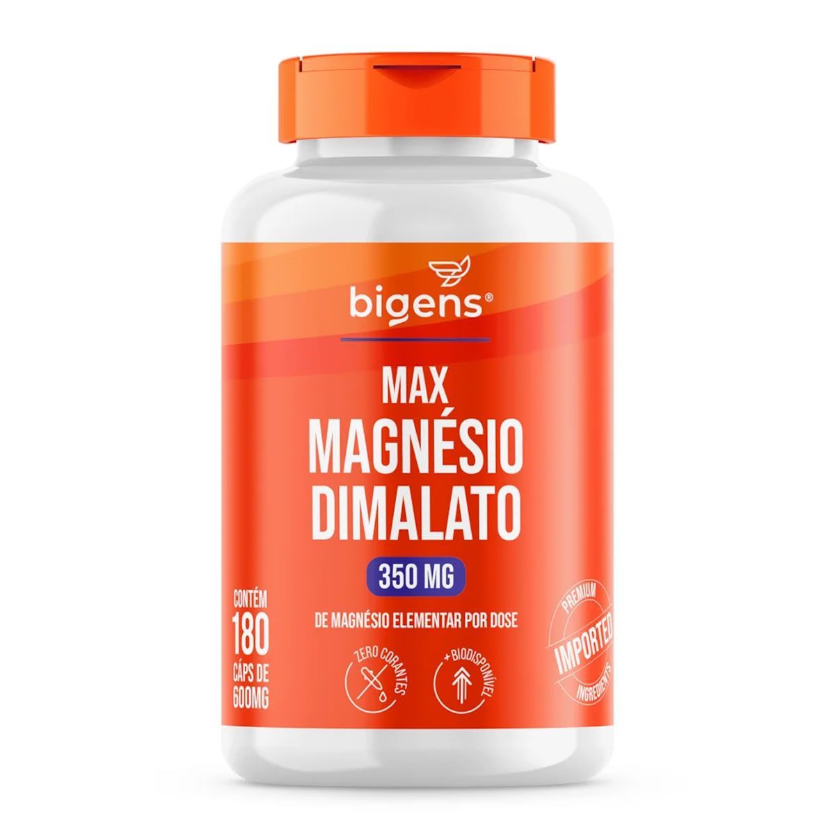 Max Magnesio Dimalato 350mg - 180 C�psulas - Bigens
