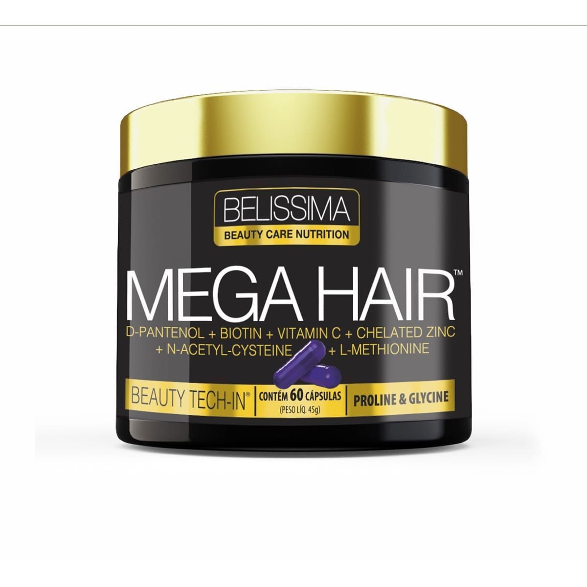 Mega Hair - 60 C�psulas - Beliss�ma*** Data Venc. 30/7/23