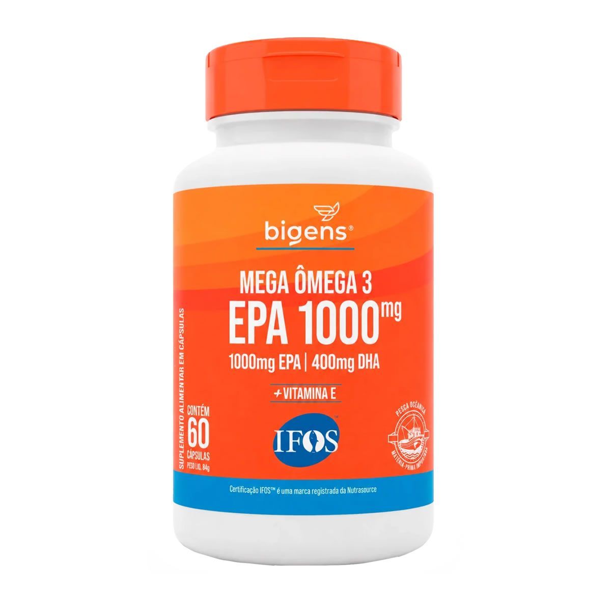 Mega �mega 3 EPA 1000mg - 60 C�psulas - Bigens