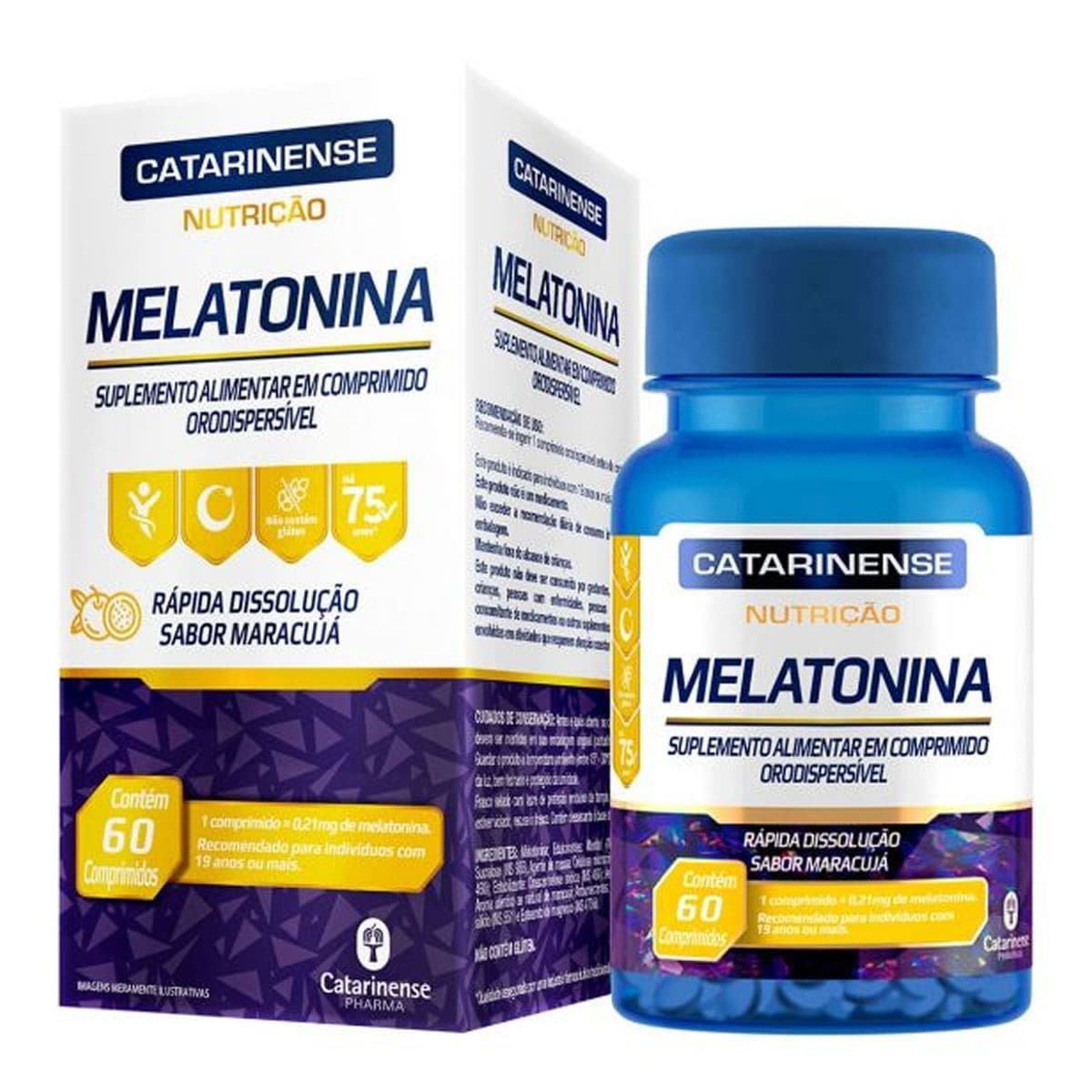 Melatonina - 60 Comprimidos Maracuj� - Catarinense Nutri��o