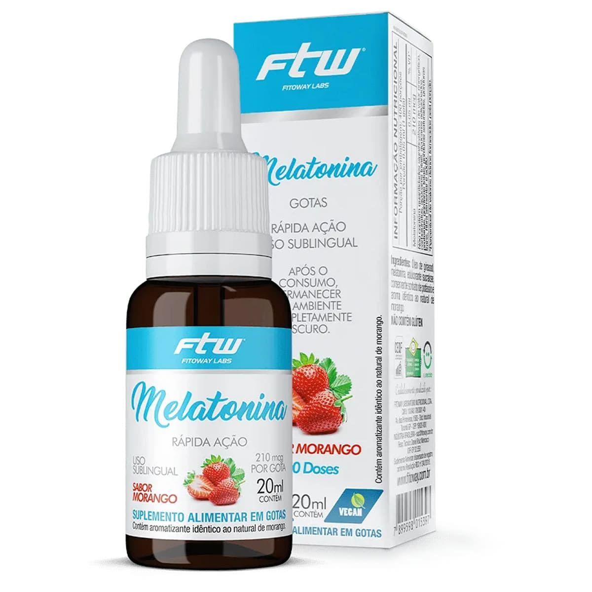 Melatonina Gotas - 20ml Morango - FTW