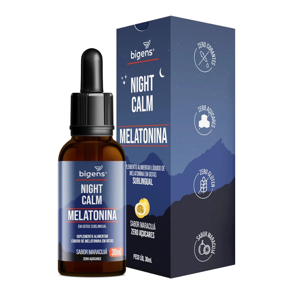 Melatonina Night Calm - 30ml Maracuj� - Bigens