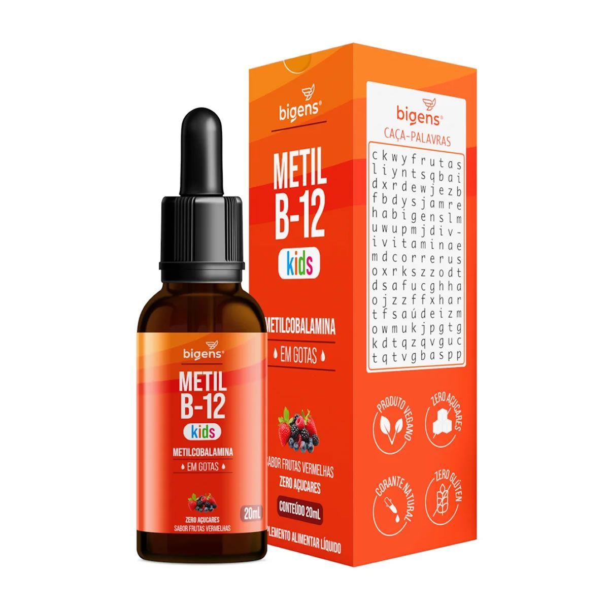 Metil B12 Kids Gotas - 20ml Frutas Vermelhas - Bigens